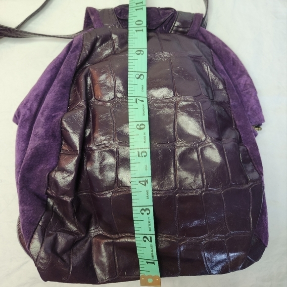 80s Croc Suede Leather Bucket Purse - Picture 13 of 14